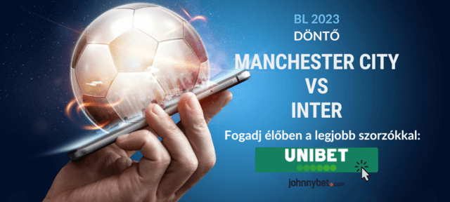 Manchester City - Inter BL döntő élő közvetítés fogadás