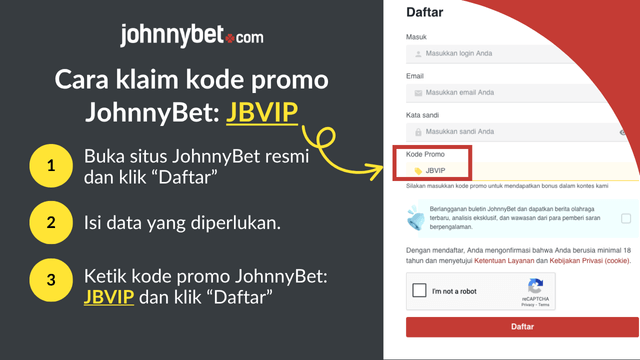 daftar kode promo johnnybet
