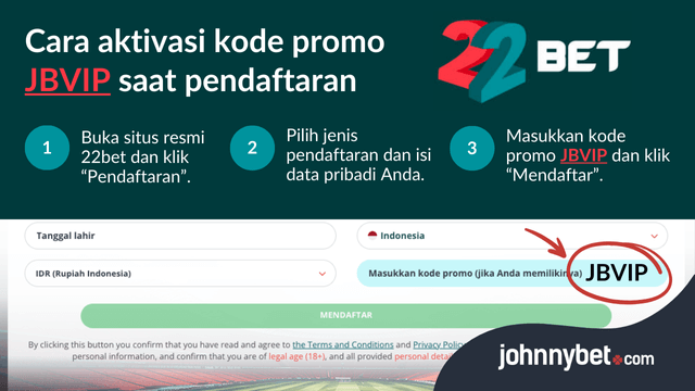 daftar kode promo 22bet