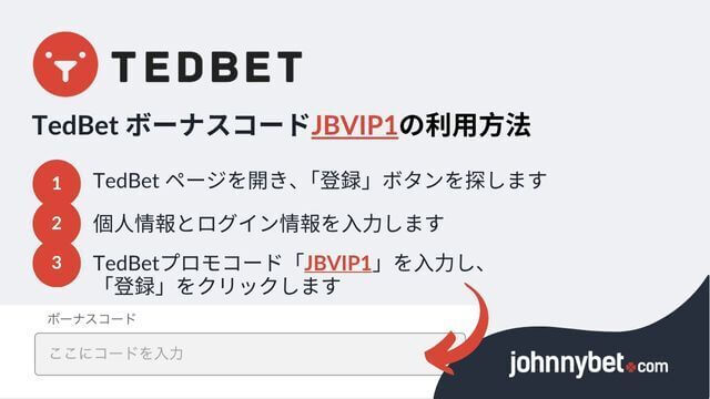 テッドベット ボーナスコード