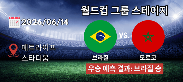브라질 대 모로코 결과 예측