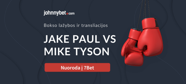 Jake Paul Mike Tyson lazybos gyvai