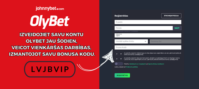 Olybet Promo Kods reģistrācijas process