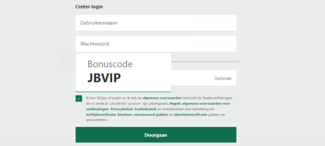 registreren met de bet365 bonus code 