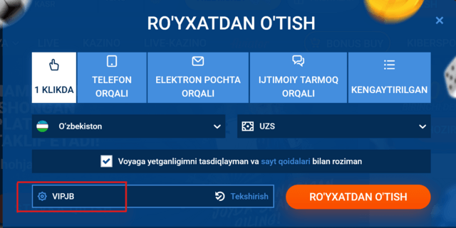 mostbet ro'yxatdadan o'tish