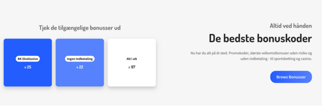 bonuskoder bedste bonusser