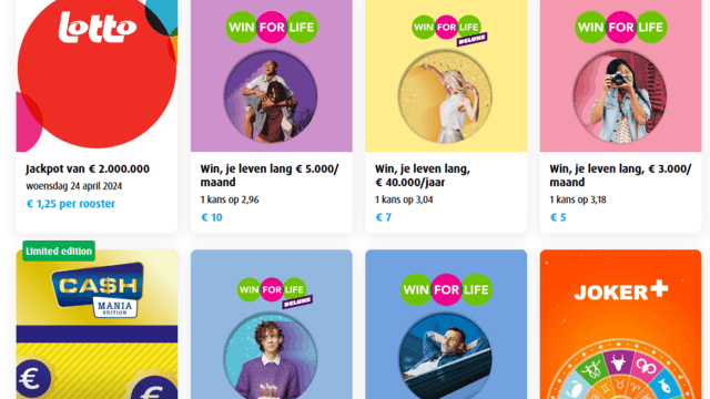 Aanbod Kansspelen bij de Nationale Loterij België