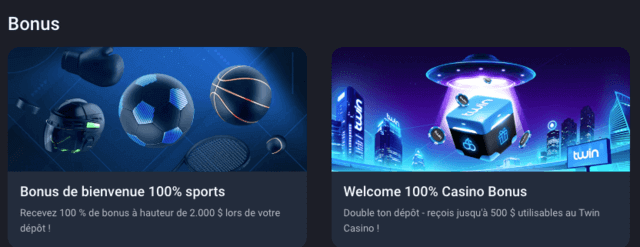 divers bonus sur Twin
