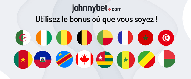 code promo JohnnyBet Côte d'Ivoire Sénégal Congo Cameroun Madagascar