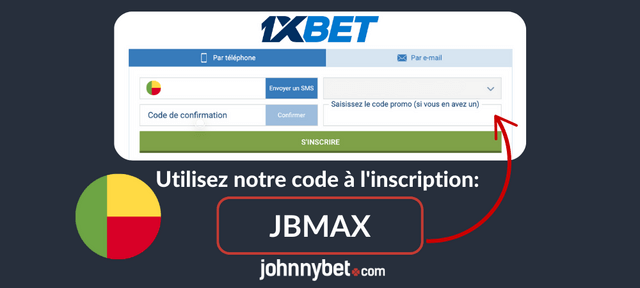 enregistrement sur 1XBET au Bénin