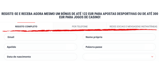 passo 2 como registar se com o 22bet código promocional