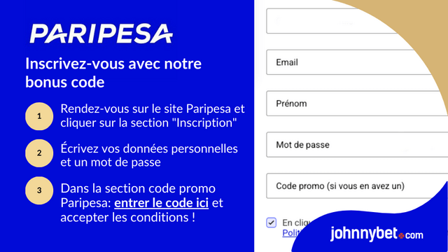 inscription paripesa 2026 JBVIP