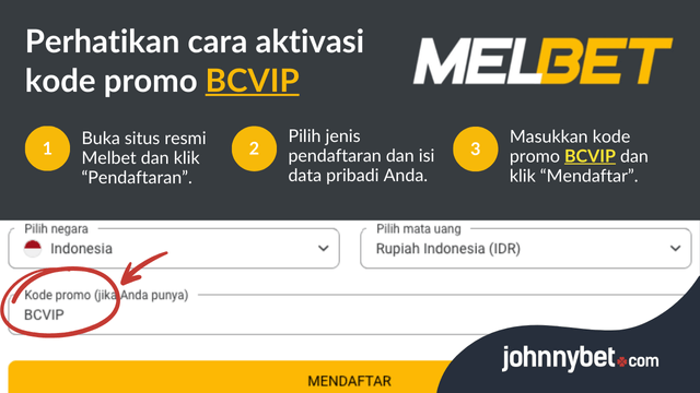 registrasi kode promo melbet
