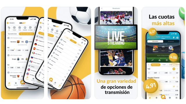 aplicación melbet apuesta interfaz