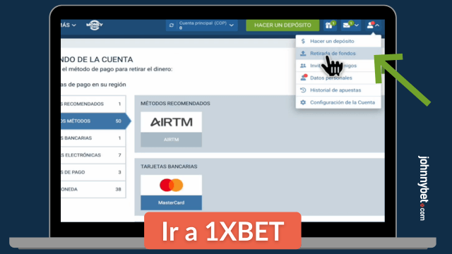 cómo retirar dinero de 1XBET