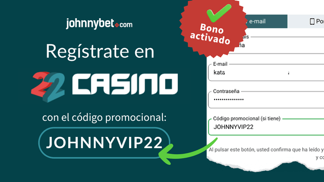 22Casino código promocional