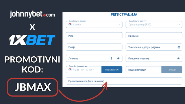 1XBET promo kod za registraciju