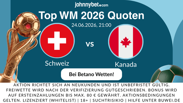 Top Quoten für Schweiz gegen Kanada