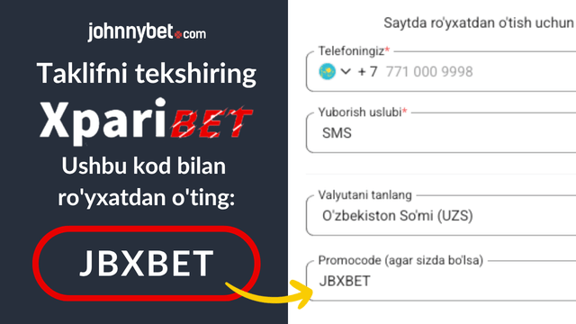 xparibet promokod royxatdan