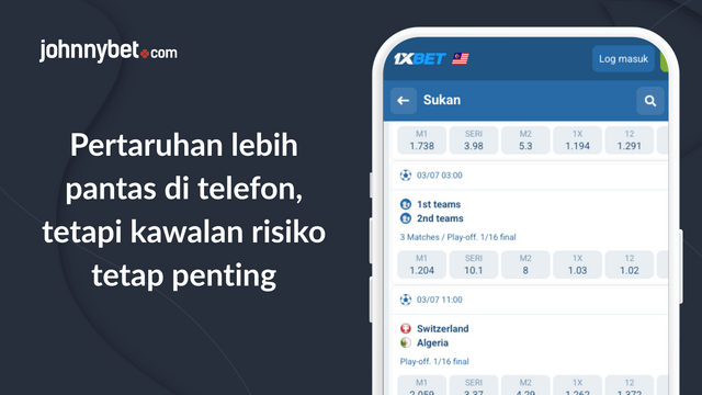 pertaruhan sukan di telefon dan kawalan risiko