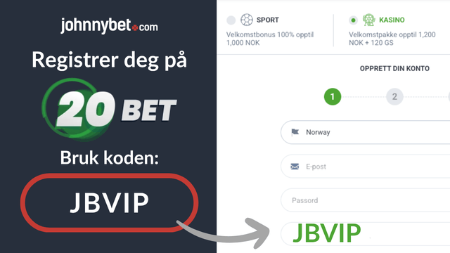 20bet kampanjekode registrering