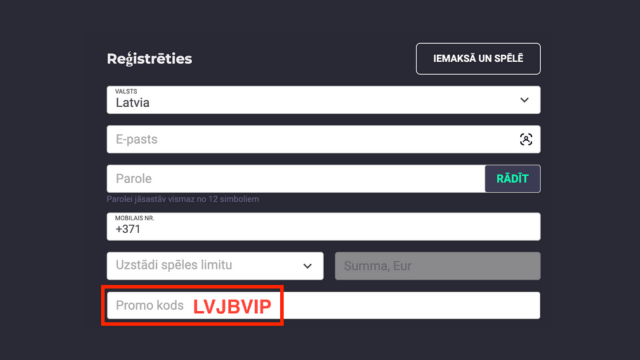 Olybet Promo Kods reģistrācijas process