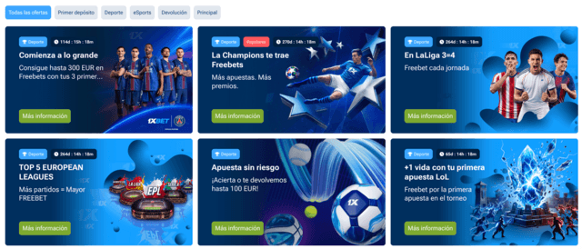 promociones 1xbet hoy