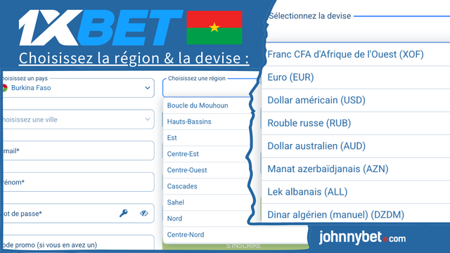 s enregistrer avec code promo burkina