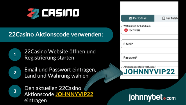 22Casino Aktionscode Registrierung 