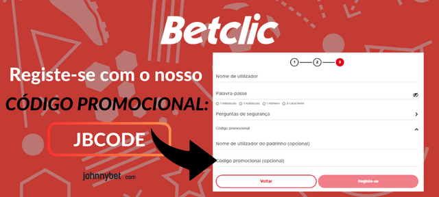 como se cadastrar com o código promocional betclic portugal