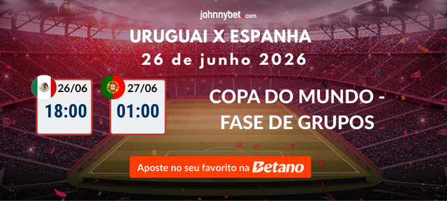 apostas no duelo uruguai x espanha copa 2026