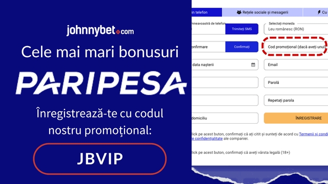 paripesa codul promoțional înregistrare
