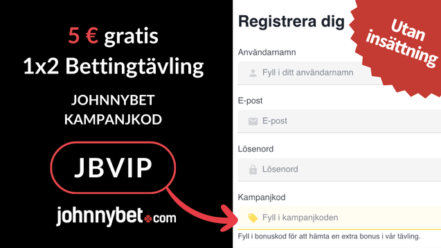 johnnybet kampanjkod registrering