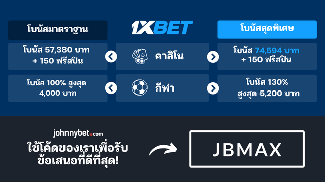 โบนัสกีฬาและคาสิโน 1XBET