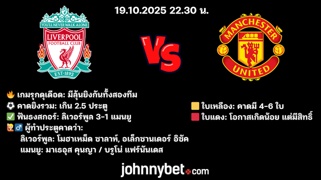 ทรรศนะบอล ลิเวอร์พูล พบ แมนยู