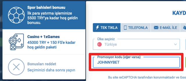 1XBET promosyon kodu JOHNNYBET ile kayıt ol, daha fazla bonus al!