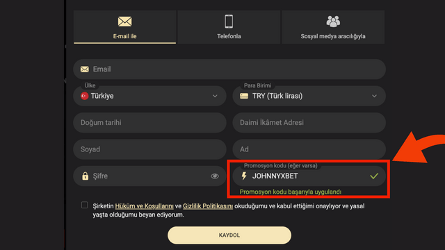 promosyon kodu 1xslots