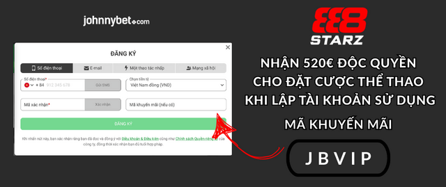 đăng ký tài khoản với mã khuyến mãi 888starz 